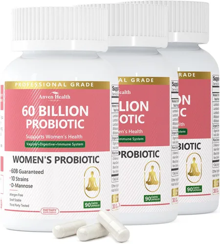 Probióticos y prebióticos para mujeres, equilibrio del pH y salud digestiva, 60 mil millones de probióticos vaginales con arándano y D-manosa para