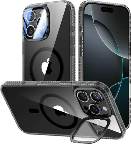 Miniatura 29 de VOFATA - Funda magnética para iPhone 17 Pro Max, cubierta para cámara con soporte, protección completa para la cámara, compatible con MagSafe