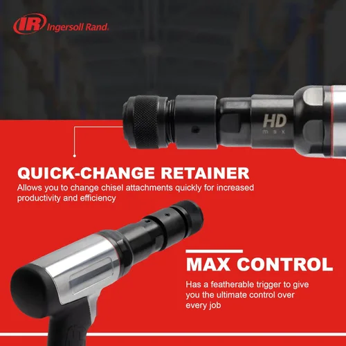 Miniatura 3 de Ingersoll Rand 135MAX - Martillo de aire de cambio rápido resistente con reducción de vibración, 2600 BPM, carrera de 3 pulgadas, vástago redondo
