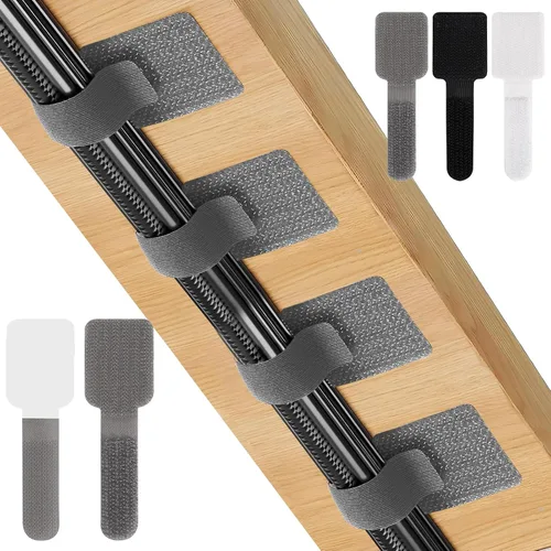 Miniatura 10 de Paquete de 50 bridas reutilizables autoadhesivas para organizar cables, correas ajustables de gancho y bucle para organizar cables de datos, cables