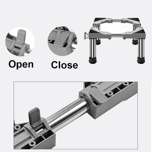 Miniatura 7 de Soporte para refrigerador con 4 pies fuertes para secadora, altura del soporte para refrigerador 3.9/5.9/7.8 pulgadas, ajustable, 1.1 pulgadas