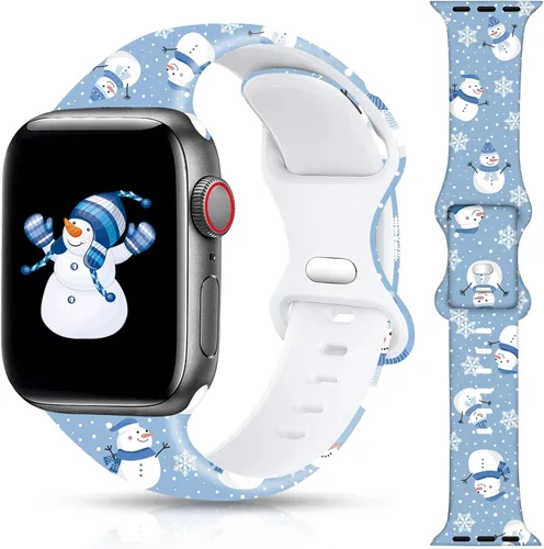 Miniatura 23 de Correa de reloj de Navidad para Halloween compatible con Apple Watch Band de 1.496 in, 1.575 in, 1.614 in, 1.654 in, 1.732 in, 1.772 in, iWatch