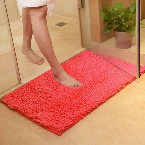 Miniatura 18 de Alfombra de baño de felpilla de felpa color beige, antideslizante, gruesa, lavable, de secado rápido, tapete de ducha lanudo y suave, rectangular