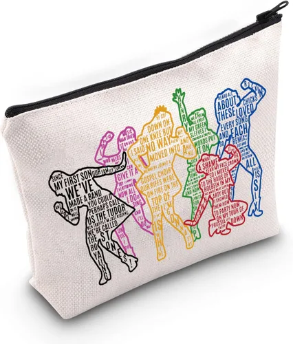 BLUPARK Seis regalos inspirados en la música - Bolsa de maquillaje Queens para amantes del teatro musical y Broadway, Blanco apagado, Historia