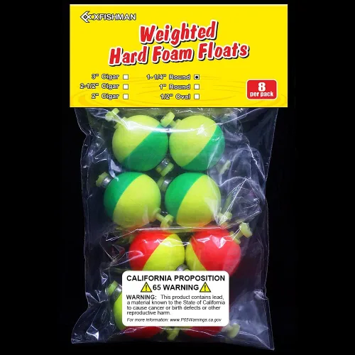 Miniatura 7 de XFISHMAN Kit de corchos de pesca con peso para pescar, flotador de espuma hecho a mano, 1 pulgada, 2 en 8-12 unidades Ronda 8 Pack