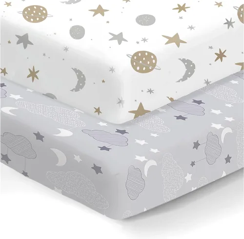 Miniatura 13 de Sábanas bajeras 100% de algodón orgánico para Graco Pack n Play, Babyletto, Pamo Babe, Hiccapop, Dream on Me, Evenflo, Baby Trend, Hygge Hush