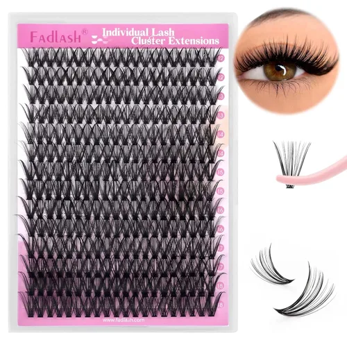 Miniatura 20 de Extensiones de pestañas en racimo 20D, bandeja mixta con pestañas individuales en racimo, de visón negro, para colocar en casa, maquillaje