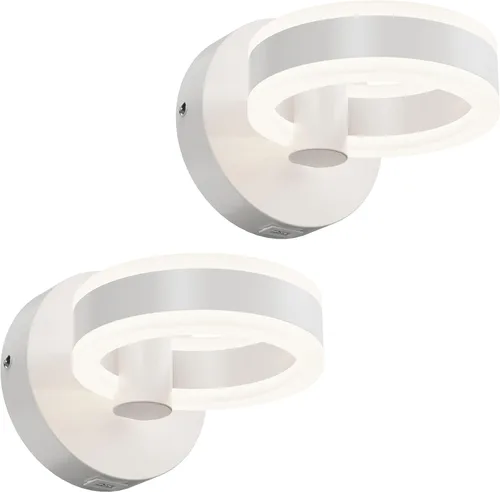 Miniatura 10 de Apliques de pared LED con interruptor de encendido/apagado, accesorios de pared con cable giratorio blanco, puerto de carga USB integrado