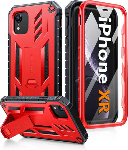 Miniatura 9 de FNTCASE Funda para iPhone XR: [Protector de pantalla y soporte integrados] [Protección contra caídas de grado militar] Funda de teléfono resistente
