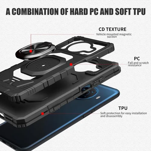 Miniatura 6 de Ailiber Funda para Nokia X100, Nokia X100 con protector de pantalla de vidrio templado, soporte de anillo para montaje magnético de automóvil, funda