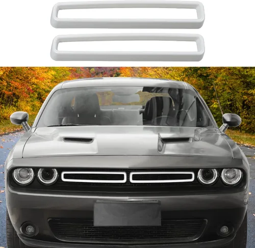 Miniatura 13 de Voodonala para insertos de rejilla delantera Challenger para accesorios Dodge Challenger 2015-2022, ABS rojo 2 piezas