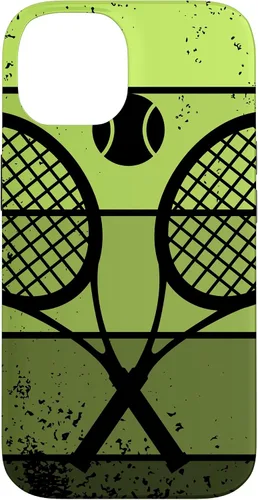Miniatura 4 de Raqueta de jugador de tenis para iPhone 13 con cancha de pelota de tenis Vintage Retro Case