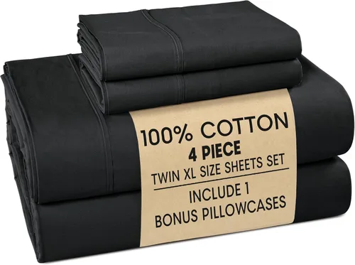 Miniatura 31 de Casa Platino Sábanas de cama individual XL, sábanas de 100 % algodón con 2 fundas de almohada, tejido percal crujiente y sensación acogedora, verde