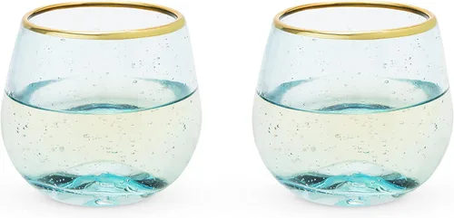 Miniatura 8 de Twine Copas de champán sin tallo con borde dorado, copas de vino espumoso para Prosecco, cócteles espumosos, cócteles sin alcohol, mimosas