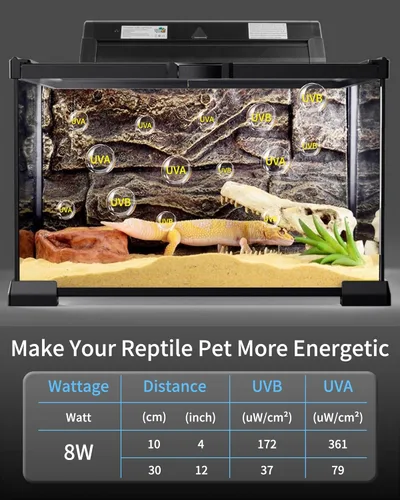 Miniatura 4 de LUCKY HERP Kit Combo de Lámpara UVB T5 de 8W para Reptiles (Nueva Actualización), Luz UVB 10.0 para Reptiles y Anfibios, Lámpara de Calentamiento