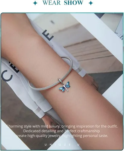 Miniatura 5 de Dijes de animales de la suerte para pulseras, abalorios de plata de ley 925 original 100% para pulseras