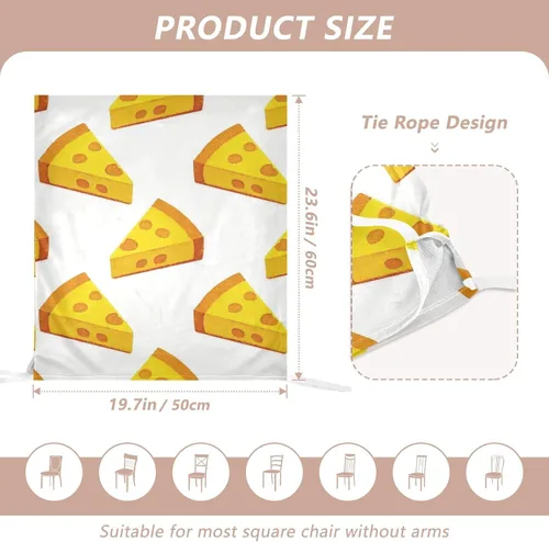 Miniatura 3 de Cartoon Yellow Triangle Cheese Decorative Chair Seat Cover for Dining Room Chairs Soft 19.7x23.6in Chair Slipcovers Cover para sillas de comedor Set