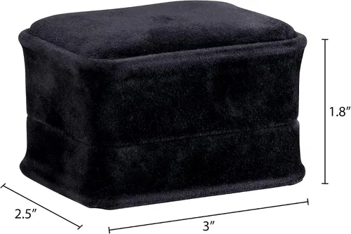 Miniatura 5 de Caja de pendientes de terciopelo negro, paquete de 2, gamuza de lujo rica, elegante estuche de aretes de diamante, con interior de terciopelo negro
