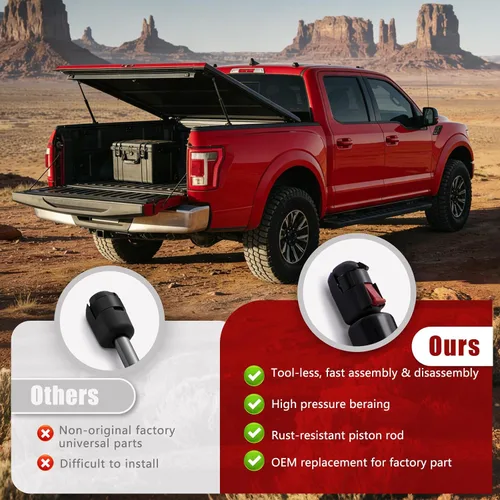 Miniatura 8 de Vepagoo 24 pulgadas, 20 libras/89N, amortiguadores de gas, soporte de elevación de resorte para reemplazo de cubierta de tonneau, camioneta, cama
