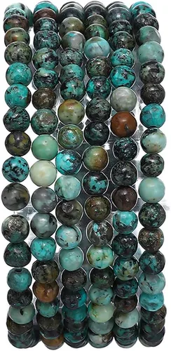 Miniatura 61 de BEADIA Cuentas redondas de piedra natural de jade de amazonita semipreciosas sueltas para hacer joyas 6MM 61PCS Amazonita Jade