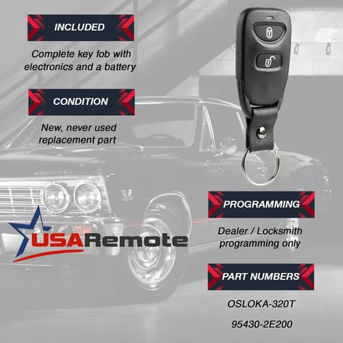 Miniatura 3 de Compatible con control remoto de entrada sin llave para Hyundai Tucson (OSLOKA-320T) 2005 2006 2007 2008 2009