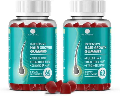 Dr. Robaina Gomitas intensivas para el crecimiento del cabello | Cabello de aspecto más completo | Apariencia del cabello más saludable | Cabello