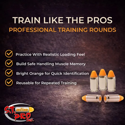 Miniatura 6 de S.T. Action Pro .380 Cal Dummy Rounds – Rondas simuladas de entrenamiento de seguridad naranja, munición reutilizable para entrenamiento de fuego