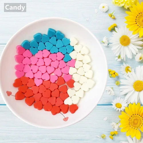 Miniatura 4 de Moldes de Chocolate en Forma de Corazón Pequeños de Silicona, Moldes de Gomita en Forma de Corazón de Silicona con Raspador (S)