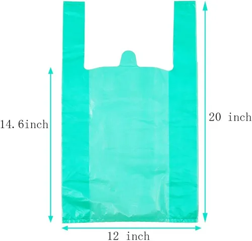 Miniatura 2 de LazyMe Bolsas para camisetas, bolsas de plástico con asas a granel para compras y restaurantes, bolsas de plástico para negocio, 12 x 20 pulgadas