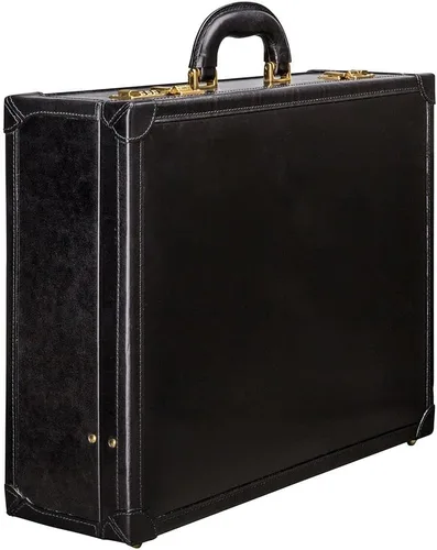 Miniatura 6 de Maxwell Scott Mens Quality Leather Large Attaché Briefcase The Buroni Handmade In Italy Night Black