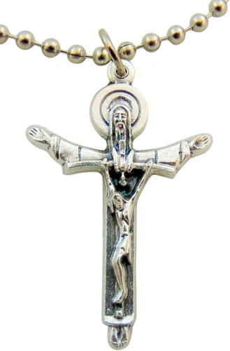 Miniatura 3 de Religious Gifts Adorno de espejo retrovisor automático de Jesucristo Católico en Crucifijo Flor de Lis Cruz Protección de Viaje