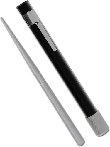 Wamery Afilador de cuchillos dentado - Afilador retráctil de bolsillo de barra de diamante para cuchillas dentadas y rectas (negro)