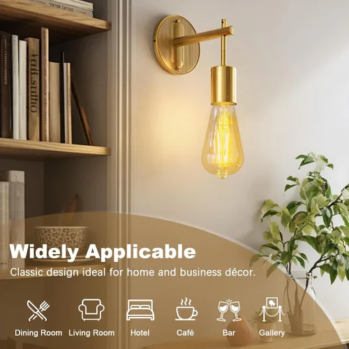 Miniatura 6 de DiCUNO Bombillas Edison E26 de 60 W, 2200 K ámbar cálido, bombilla LED Edison de 6 W ST64, vidrio ámbar, luz LED vintage para el hogar, 600 lm,