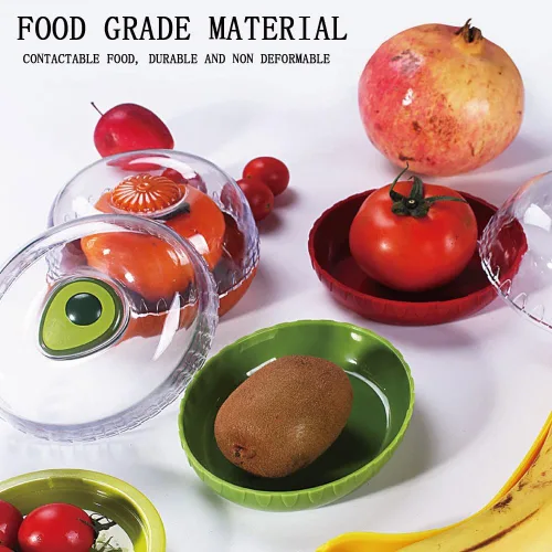 Miniatura 2 de Juego de 4 recipientes de frutas y verduras con tapa para refrigerador, recipiente de almacenamiento de cebolla, aguacate, protector de tomate