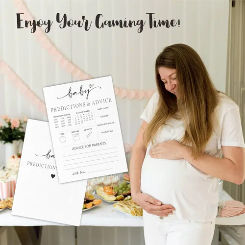 Miniatura 4 de 30 tarjetas de juego de Adivina quién? Juego y actividades para baby shower, diseño minimalista de mamá o papá, tarjetas de juego