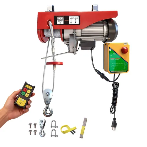 Miniatura 22 de Polipasto eléctrico, cabrestante eléctrico de 880 libras con control remoto inalámbrico, polipasto eléctrico de 110 V con control remoto, motor