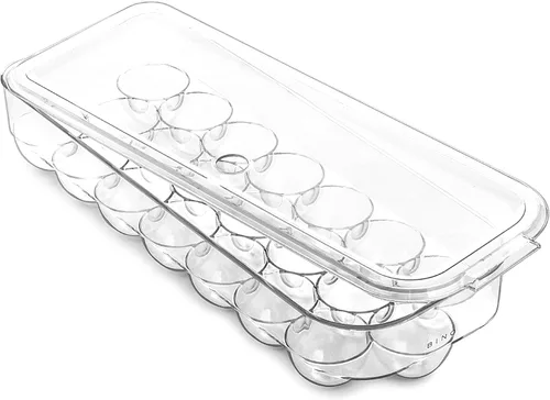 Miniatura 8 de BINO Contenedor de Plástico para Huevos para Refrigerador - Transparente, 13 Unidades, Resistente, Duradero