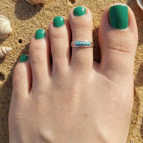 Miniatura 2 de Sterling Silver Toe Ring, Handmade Adjustable Open Band, Minimalist Dainty Summer Beach Foot Jewelry for Women, Can Be Worn as Knuckle or Pinky Ring