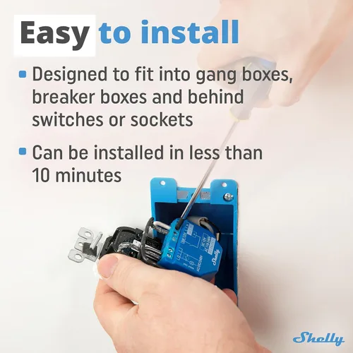 Miniatura 4 de Shelly Plus 1 UL Interruptor de relé inteligente WiFi con contactos secos Automatización del hogar Puerta de enlace Bluetooth Compatible