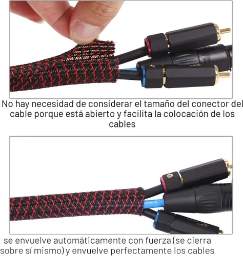 Miniatura 2 de Alex Tech 10 pies - Protector de cables de tubo de telar de alambre de 1/2 pulgada, manga de cable con manga dividida para cable de alimentación