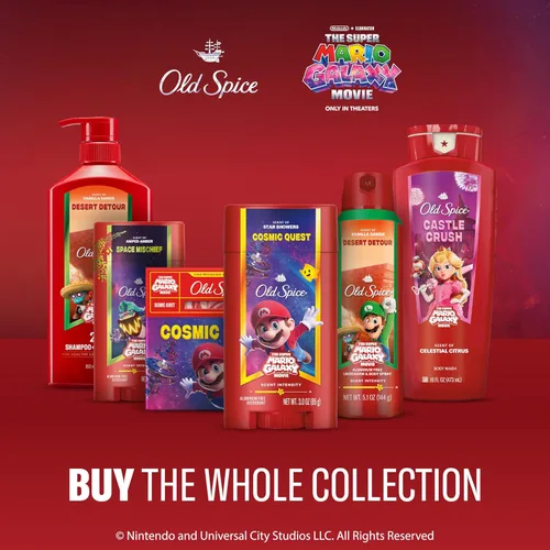Miniatura 9 de Old Spice Desodorante sin aluminio para hombres, Old Spice x The Super Mario Galaxy Movie, frescura duradera 24/7, protección duradera contra