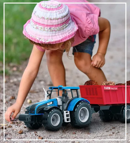 Miniatura 6 de Mozlly Juego de juguete de remolque de tractor de granja alimentado por fricción, juguetes de remolque de 16 pulgadas para niños y niñas, tanque