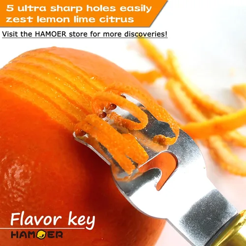Miniatura 6 de Zester Rallador y cuchillo de canal, juego de herramientas de barra de cocina para queso parmesano, limón, ajo, nuez moscada, chocolate, cítricos