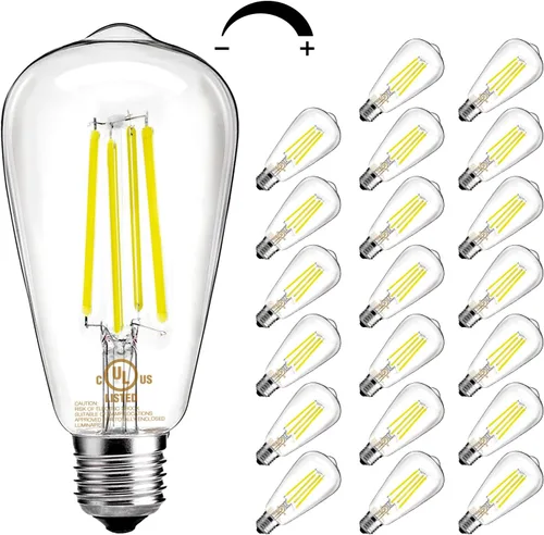 Miniatura 7 de DAYBETTER Paquete de 6 bombillas LED Edison vintage, bombilla LED regulable E26, equivalente a 60 vatios, bombillas de luz LED de filamento antiguo