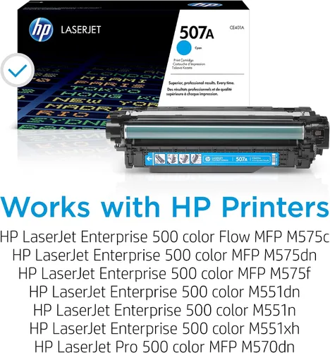 Miniatura 2 de HP 507A (CE401A) cartucho de tóner cian original LaserJet.