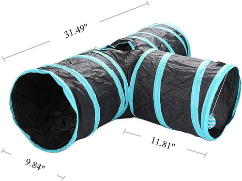 Miniatura 3 de Túneles para gatos, juguetes de juego arrugados, tubo plegable con laberinto de bolas, casa para gatos, mascotas, interactivos, para gatos, Túnel