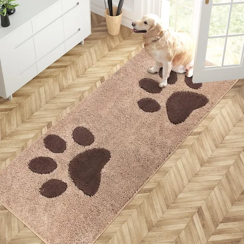 Miniatura 20 de PURRUGS Tapete para puerta que atrapa la suciedad, 32 x 70 pulgadas, antideslizante, lavable a máquina, tapete de microfibra para entrada, tapete
