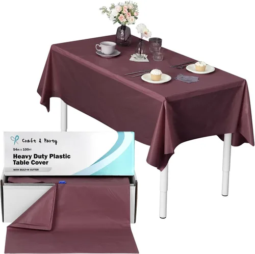 Miniatura 46 de Rollo de plástico para cubierta de mesa color verde manzana, 40 pulgadas x 100 pies, rollo de plástico resistente para cubierta de mesa de banquetes