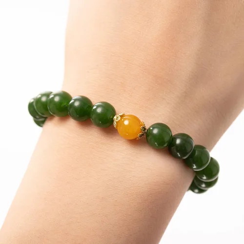 Beaded Crystal Charka Charm Bracelets Jewelry for Women Handmade with 8mm Green Aventurine Jade Citrine Healing Crystal Stone Bracelets Jewelry