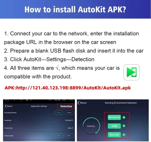 Miniatura 6 de Carlinkit Adaptador USB inalámbrico CarPlay solo compatible con radios de coche Android. solo para la versión de Android 4.4.2 o superior. APK debe